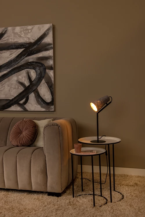 Lucide BENSEN - Lampe de table - 1xE14 - Gris - ambiance 1